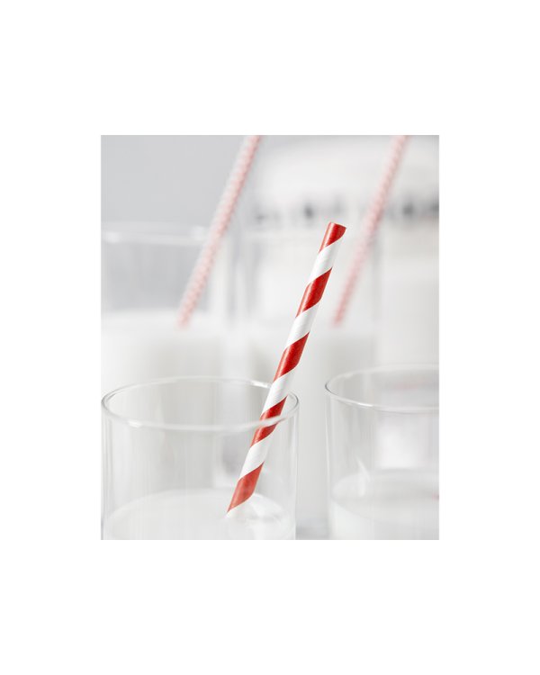Paper Straws, red, 19.5cm (1 pkt / 10 pc.)