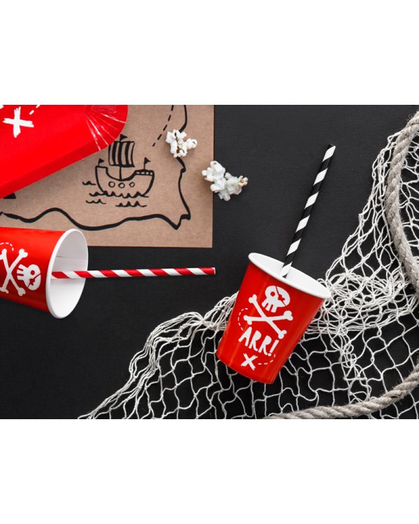 Paper Straws, red, 19.5cm (1 pkt / 10 pc.)