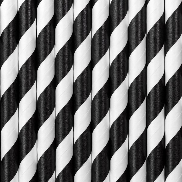 Paper Straws, black, 19.5cm (1 pkt / 250 pc.)