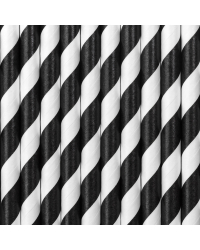 Paper Straws, black, 19.5cm (1 pkt / 10 pc.)