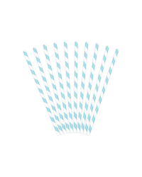Paper Straws, sky-blue, 19.5cm (1 pkt / 10 pc.)