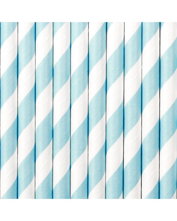 Paper Straws, sky-blue, 19.5cm (1 pkt / 10 pc.)