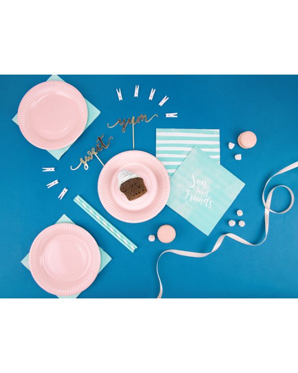 Paper Straws, sky-blue, 19.5cm (1 pkt / 10 pc.)