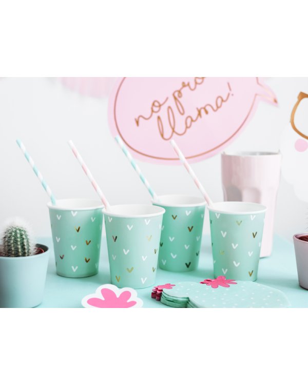 Paper Straws, sky-blue, 19.5cm (1 pkt / 10 pc.)