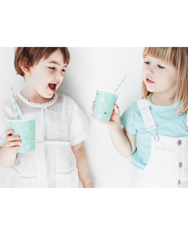 Paper Straws, sky-blue, 19.5cm (1 pkt / 10 pc.)