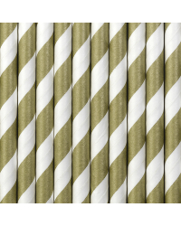 Paper Straws, gold, 19.5cm (1 pkt / 10 pc.)