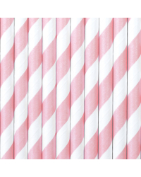 Paper Straws, light pink, 19.5cm (1 pkt / 10 pc.)