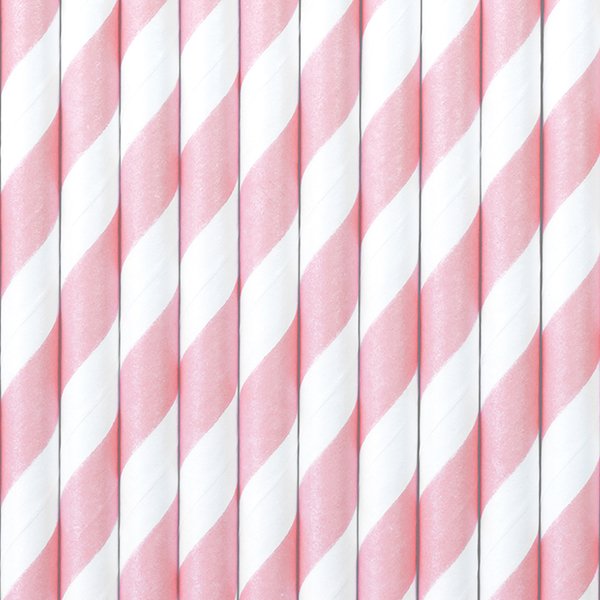 Paper Straws, light pink, 19.5cm (1 pkt / 10 pc.)