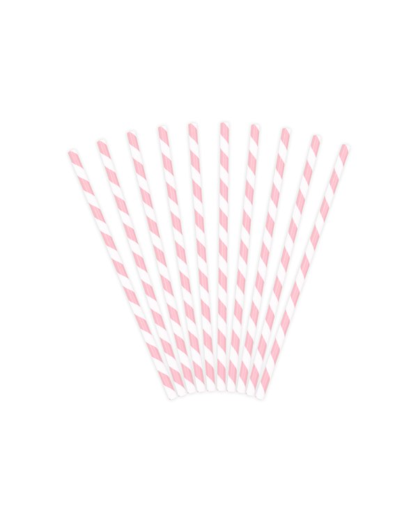Paper Straws, light pink, 19.5cm (1 pkt / 10 pc.)
