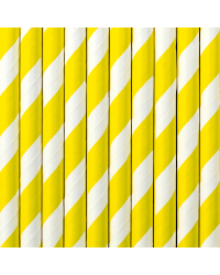 Paper Straws, yellow, 19.5cm (1 pkt / 10 pc.)