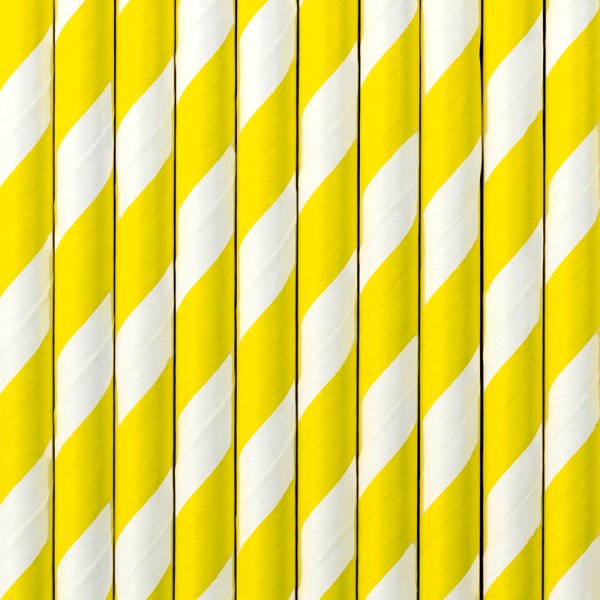 Paper Straws, yellow, 19.5cm (1 pkt / 10 pc.)