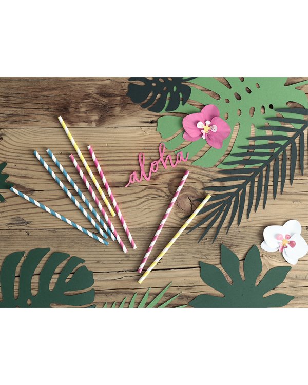 Paper Straws, yellow, 19.5cm (1 pkt / 10 pc.)
