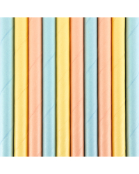 Paper straws Summer time, 19.5cm (1 pkt / 10 pc.)