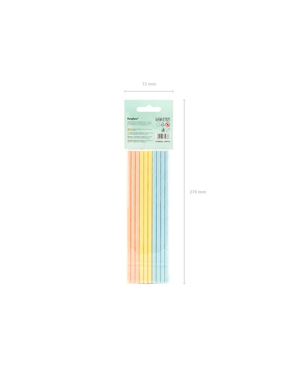 Paper straws Summer time, 19.5cm (1 pkt / 10 pc.)