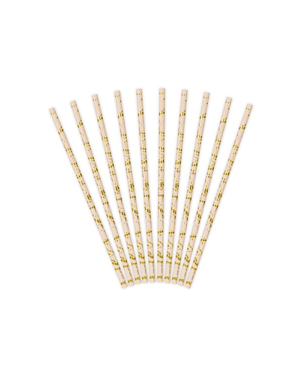 Paper Straws, powder pink, 19.5cm (1 pkt / 10 pc.)