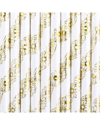 Paper Straws, gold, 19.5cm (1 pkt / 10 pc.)