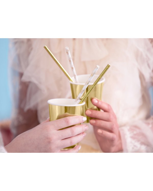 Paper Straws, gold, 19.5cm (1 pkt / 10 pc.)