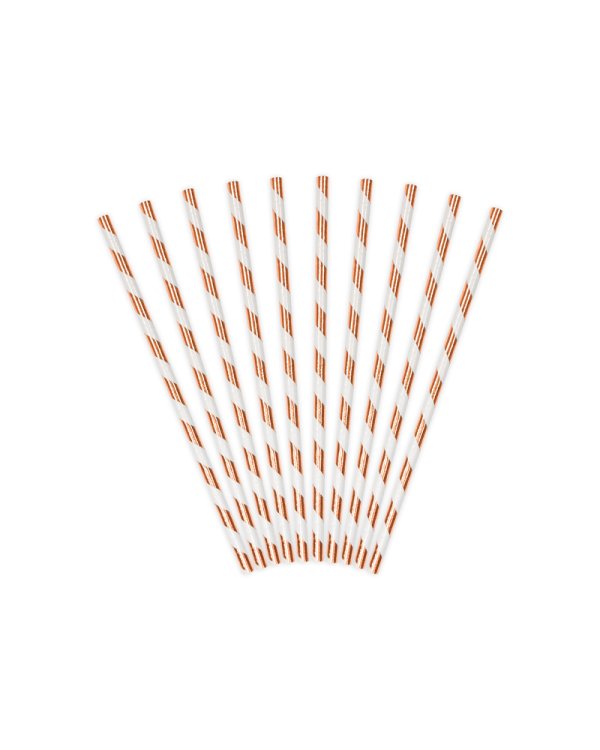 Paper Straws, light rose gold, 19.5cm (1 pkt / 10 pc.)