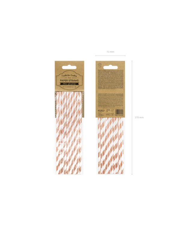 Paper Straws, light rose gold, 19.5cm (1 pkt / 10 pc.)