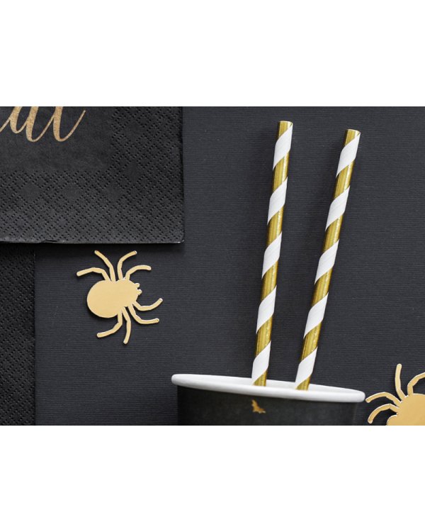 Paper Straws, gold, 19.5cm (1 pkt / 10 pc.)
