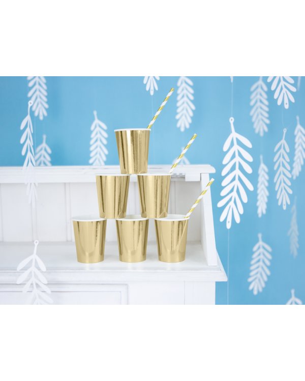 Paper Straws, gold, 19.5cm (1 pkt / 10 pc.)