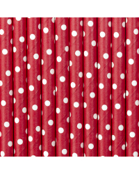 Paper Straws, red, 19.5cm (1 pkt / 10 pc.)