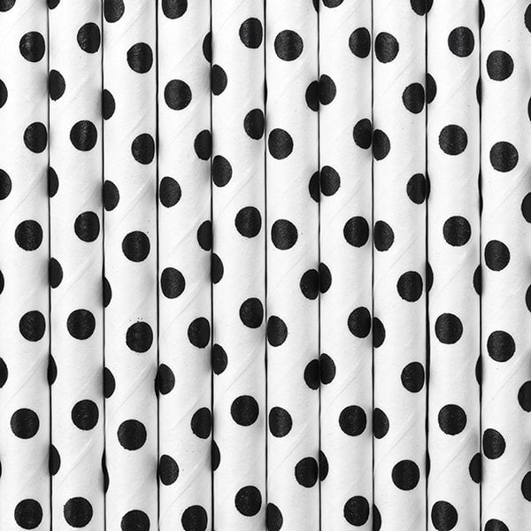 Paper Straws, white, 19.5cm (1 pkt / 10 pc.)