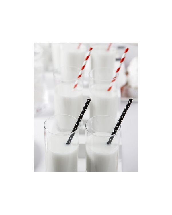 Paper Straws, black, 19.5cm (1 pkt / 10 pc.)