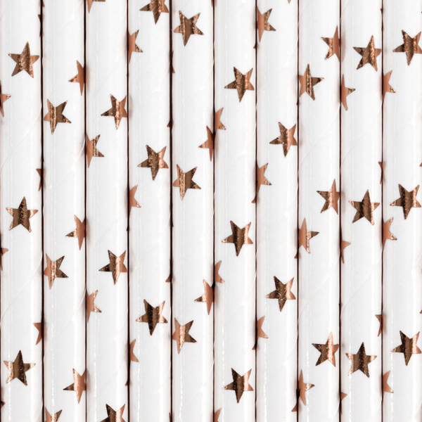 Paper Straws, light rose gold, 19.5cm (1 pkt / 10 pc.)
