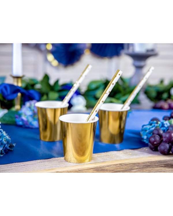 Paper Straws, gold, 19.5cm (1 pkt / 10 pc.)