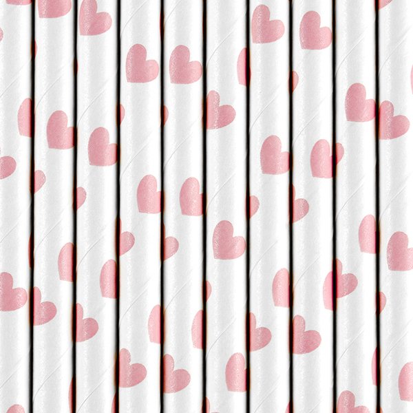 Paper Straws, light pink, 19.5cm (1 pkt / 10 pc.)