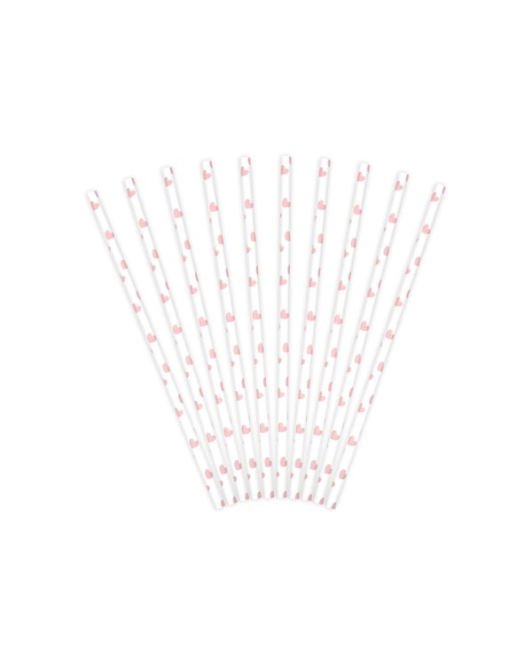 Paper Straws, light pink, 19.5cm (1 pkt / 10 pc.)
