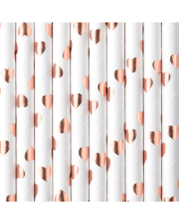 Paper Straws, light rose gold, 19.5cm (1 pkt / 10 pc.)