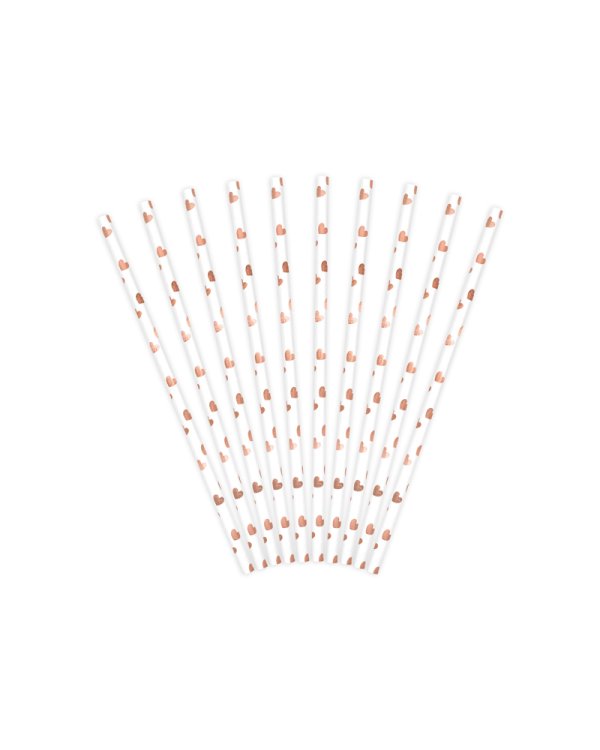 Paper Straws, light rose gold, 19.5cm (1 pkt / 10 pc.)
