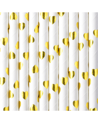 Paper Straws, gold, 19.5cm (1 pkt / 10 pc.)