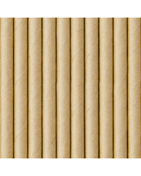 Paper straws, kraft, 19.5cm (1 pkt / 10 pc.)