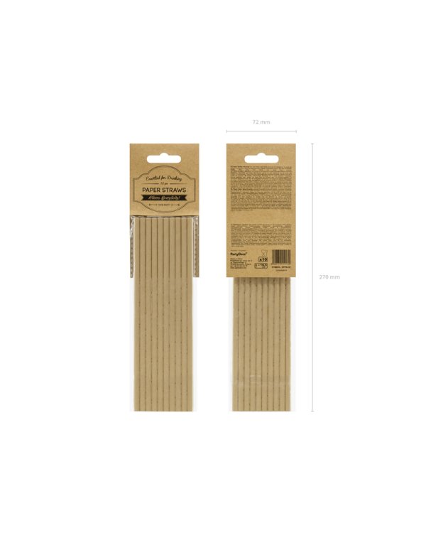 Paper straws, kraft, 19.5cm (1 pkt / 10 pc.)