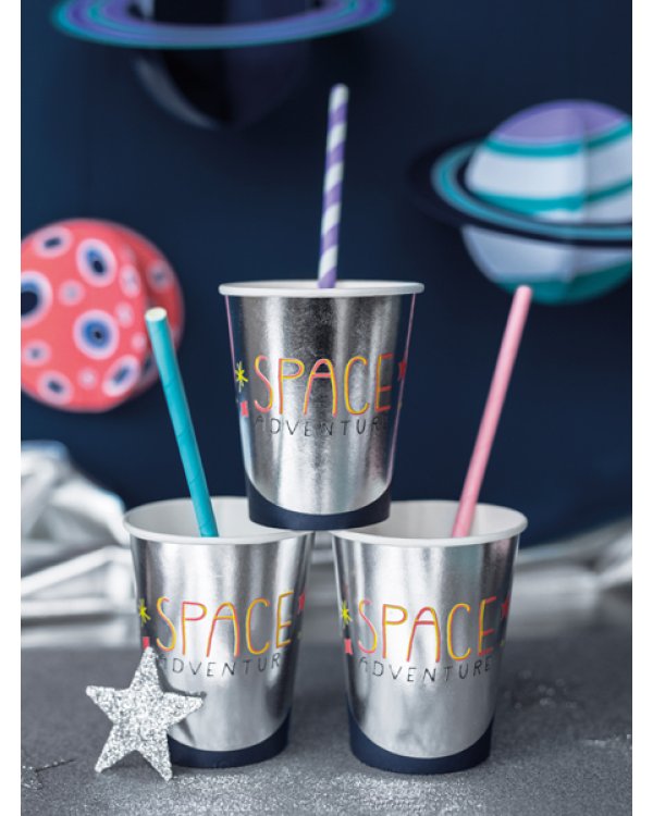 Paper Straws, light pink, 19.5cm (1 pkt / 10 pc.)