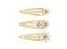 Hair clips Daisy, 5x1.5-2 cm, gold (1 pkt / 3 pc.)