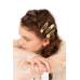 Hair clips Daisy, 5x1.5-2 cm, gold (1 pkt / 3 pc.)