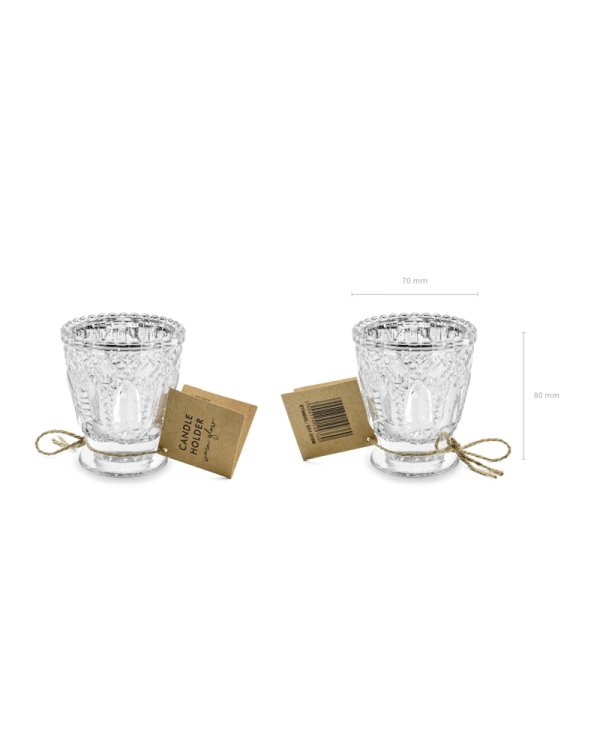 Candle holder, silver, 8cm (1 pkt / 4 pc.)