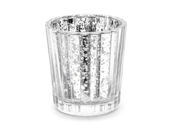 Candle holder, silver, 6cm (1 pkt / 4 pc.)
