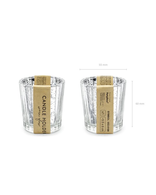 Candle holder, silver, 6cm (1 pkt / 4 pc.)