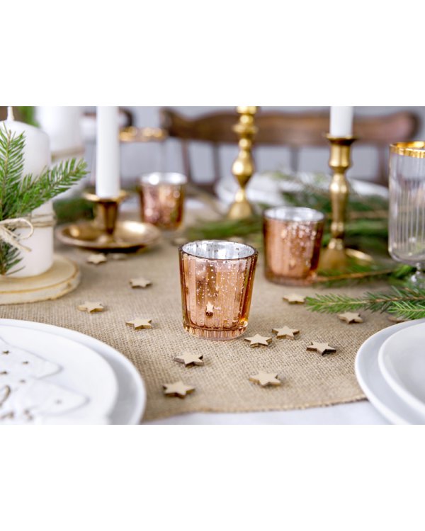 Candle holder, rose gold, 6cm (1 pkt / 4 pc.)