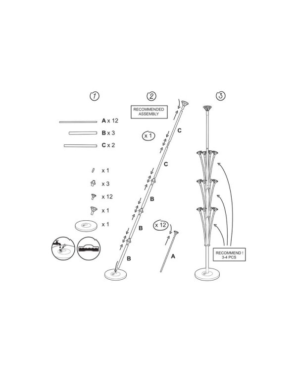 Balloon stand, 160 cm