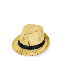 Sequin hat with a band, diameter 27 cm, gold