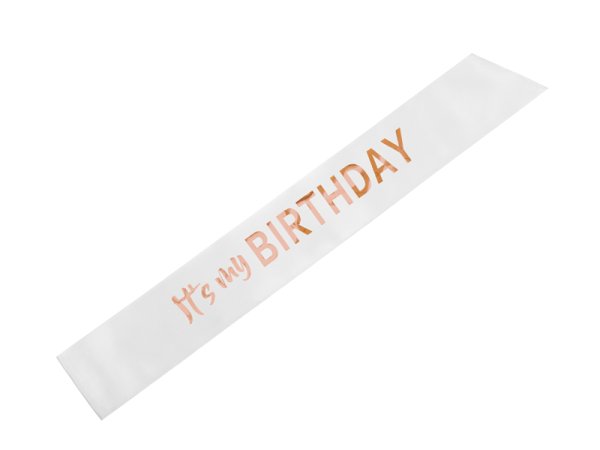 Sash ''It's my birthday'', 79x9.4, white