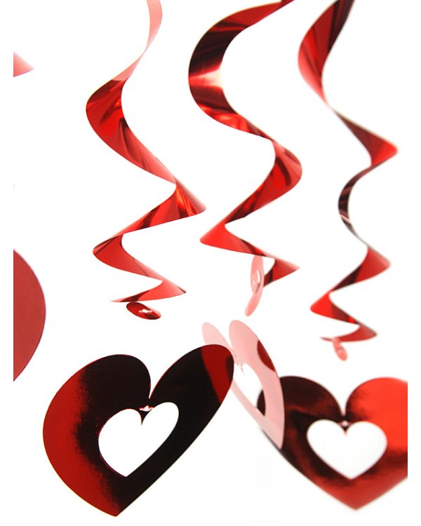 Swirls Hearts, red, 60cm (1 pkt / 5 pc.)