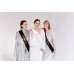 Bride to be and Bride sashes, black and white (1 pkt / 6 pc.)