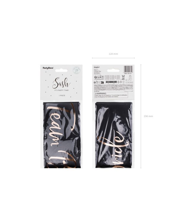 Team Bride sash, black, 75 cm